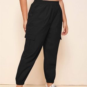 Women's Plus Size Elastic Waist Pants Running Jogger Sweatpants with Pockets